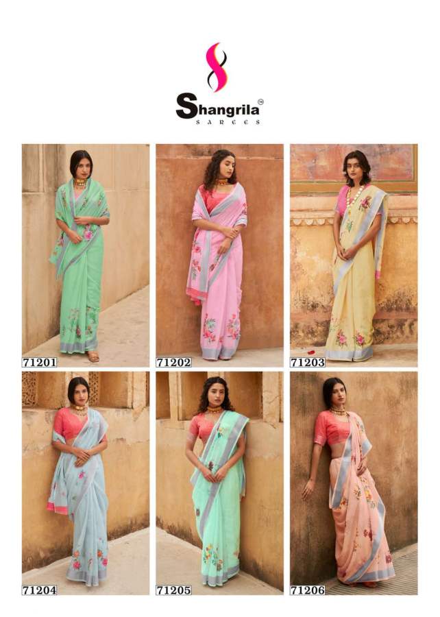 Shangrila Raaga Linen 7 Latest Fancy Party Wear Linen Designer Saree Collection